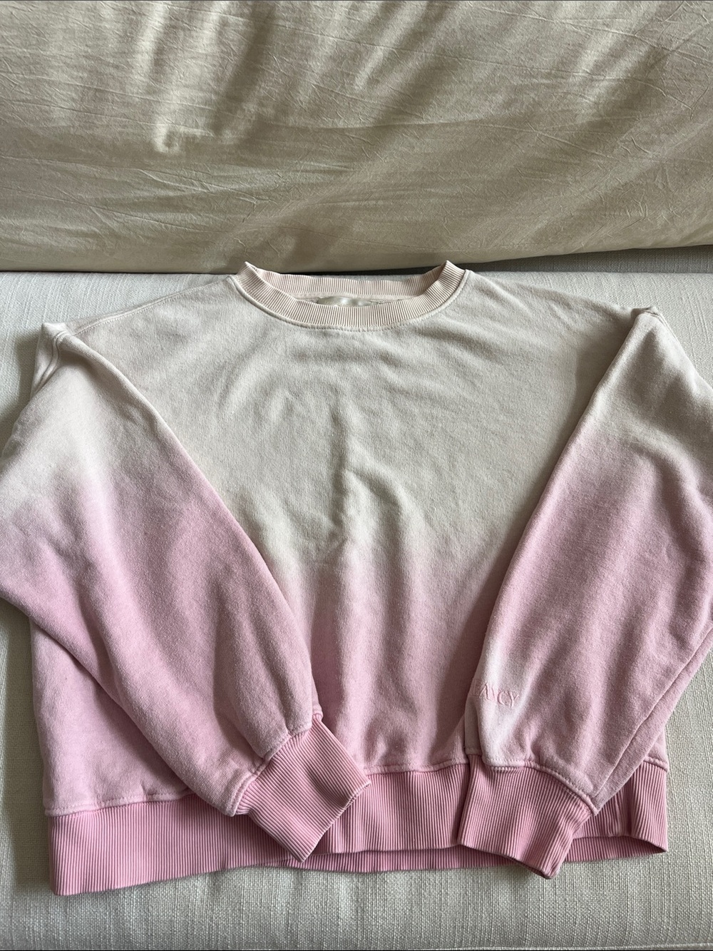 LoveShackFancy pink and cream ombré Sweatshirt